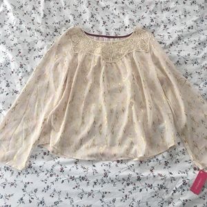Cream Blouse with Gold Accents